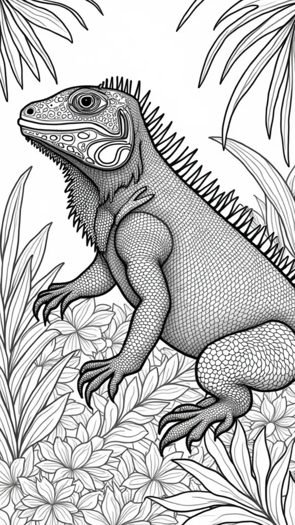 iguana coloring pages